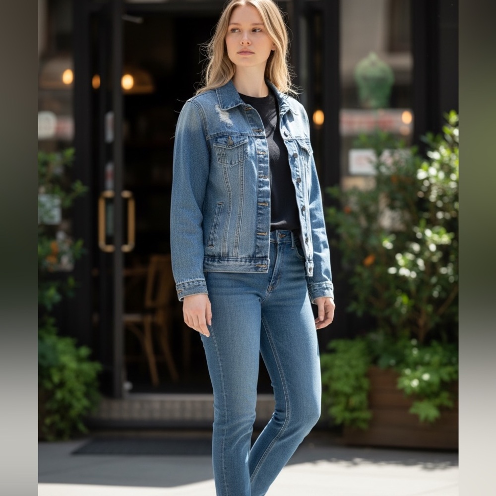 Vintage Y2K Forever 21 Blue Denim Jacket new without tags - Picture 8 of 8